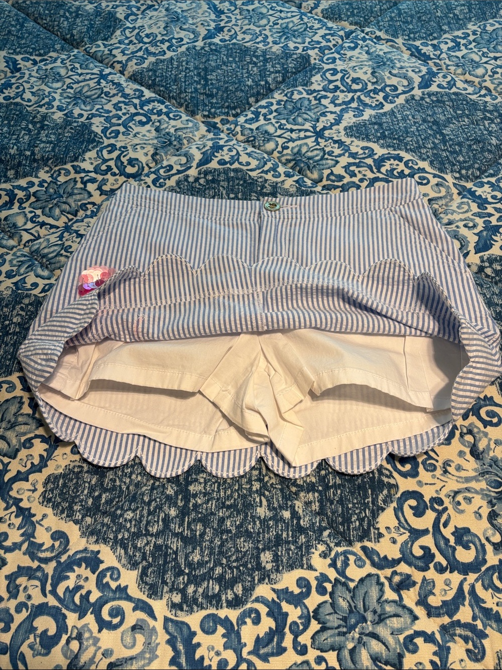Lilly Pulitzer Colette Skort Bennet Seersucker Skort with Lobster -0 - Picture 6 of 13